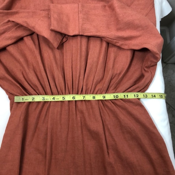 Abercrombie & Fitch Linen Button Down Lined Long Sleeve Rusty Shirt Dress XSP - Picture 13 of 16